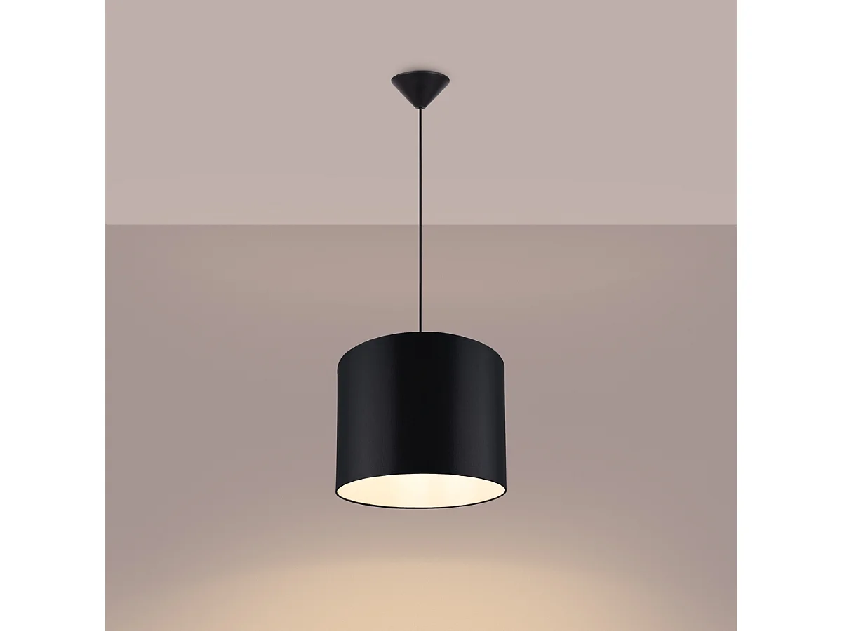 Lampes suspendues Gloxo minimaliste en tissu/PVC - 1 sources lumineuses 4000K - L.30 x H.88 cm - noir