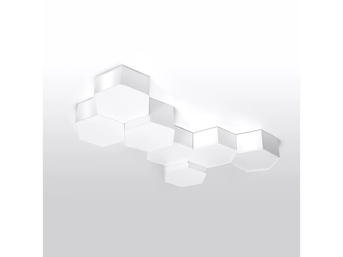 Plafonniers Solinia moderne en PVC - 2 sources lumineuses 4000K - L.30,5 x H.13,5 cm - blanc