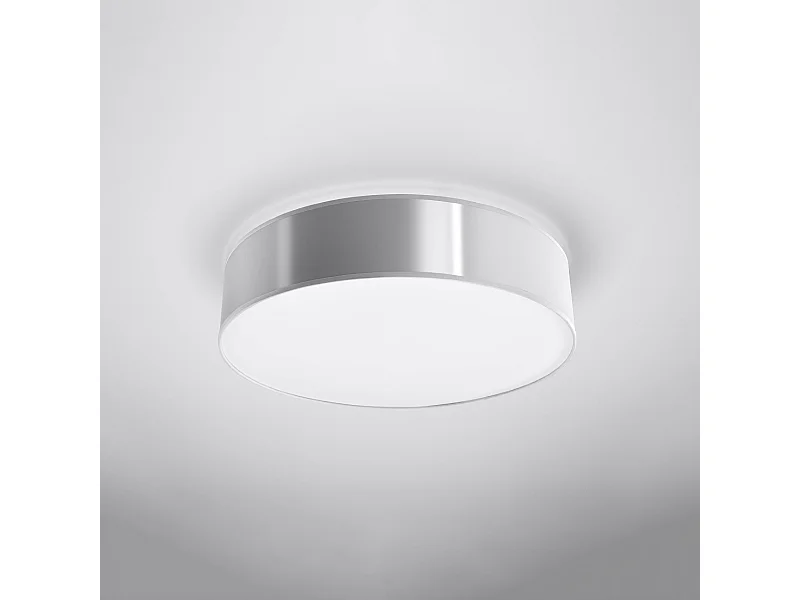 Plafonniers Cercle minimaliste en PVC - 3 sources lumineuses 4000K - L.45 x H.11 cm - gris