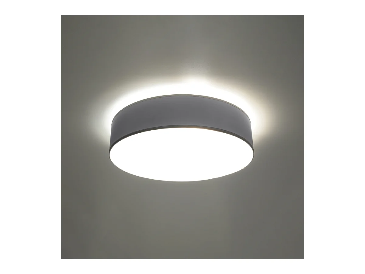 Plafonniers Cercle minimaliste en PVC - 3 sources lumineuses 4000K - L.45 x H.11 cm - gris