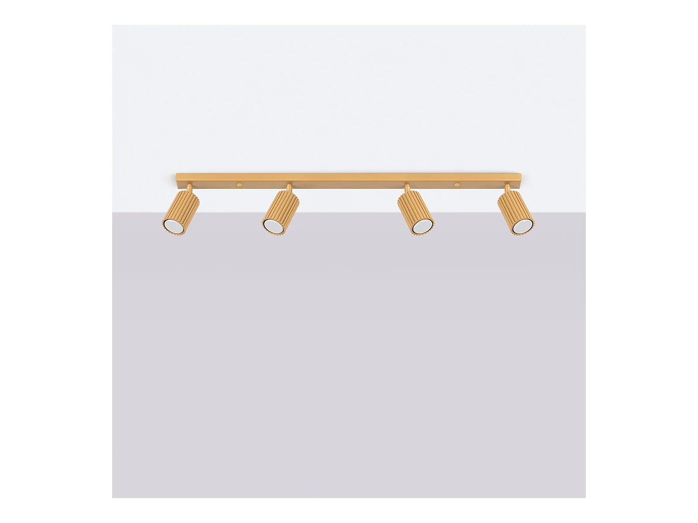 Plafondlamp Gloow minimalistisch van  - 4 lichtbronnen 3000K - L.81 x H.16,5 cm - gouden