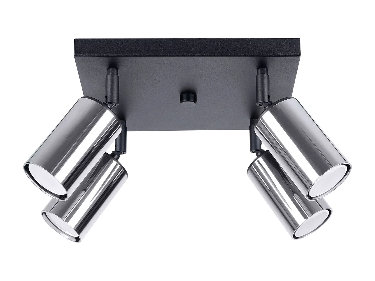 Plafonniers Glois moderne en acier - 4 sources lumineuses 4000K - L.25 x H.19 cm - noir/chromé