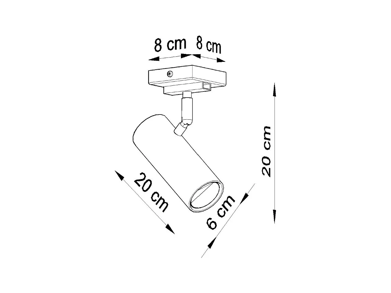 Plafondlampen Invicta modern van  - 1 lichtbronnen 4000K - L.8 x H.20 cm - wit