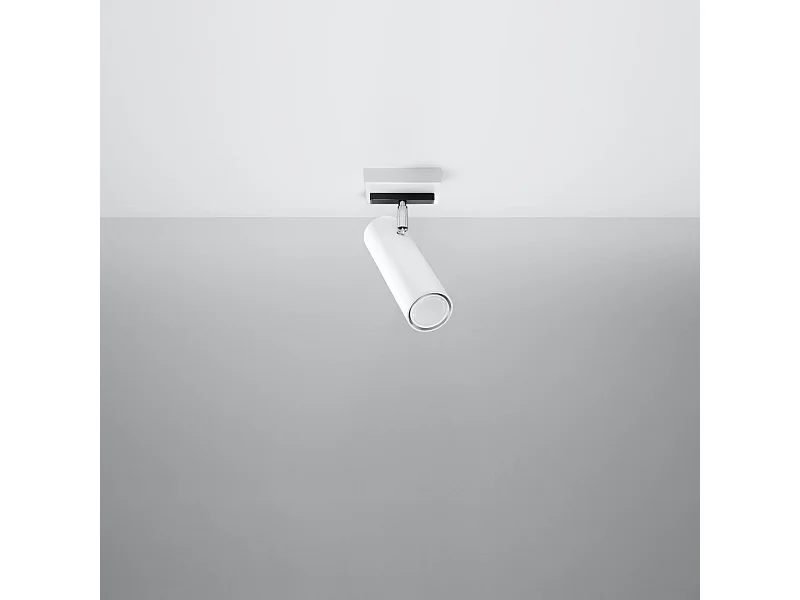 Plafonniers Invicta moderne en acier - 1 sources lumineuses 4000K - L.8 x H.20 cm - blanc