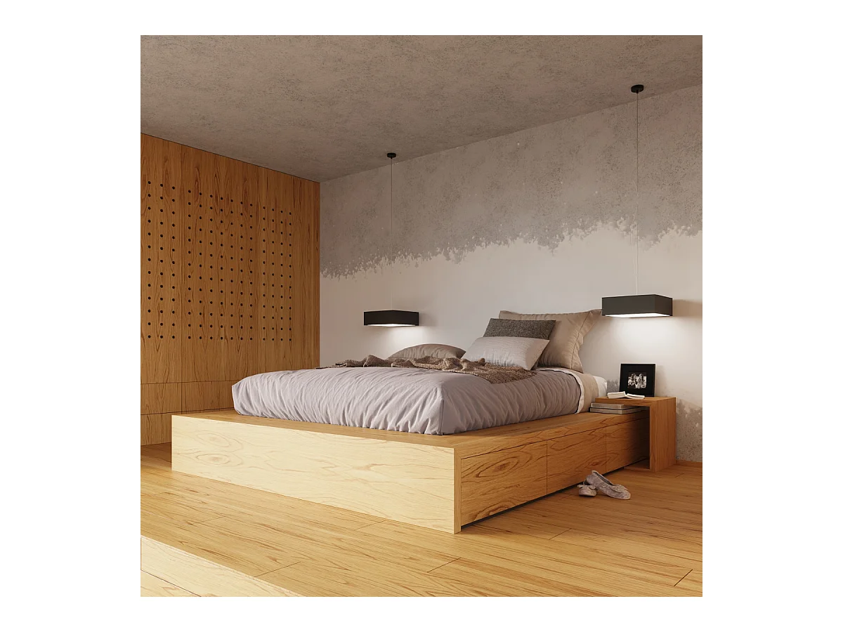 Plafondlampen Care minimalistisch van  - 4 lichtbronnen 4000K - L.55 x H.11 cm - zwart