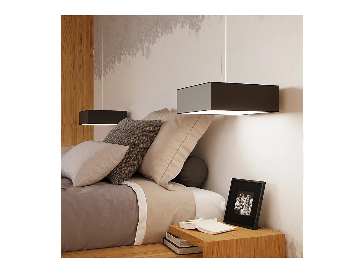 Plafondlampen Care minimalistisch van  - 4 lichtbronnen 4000K - L.55 x H.11 cm - zwart