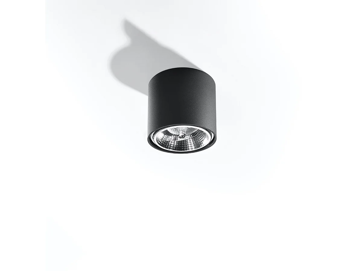 Lampade da soffitto Qioli moderno di alluminio - 1 sorgenti luminose 4000K - L.12 x A.11 cm - nero