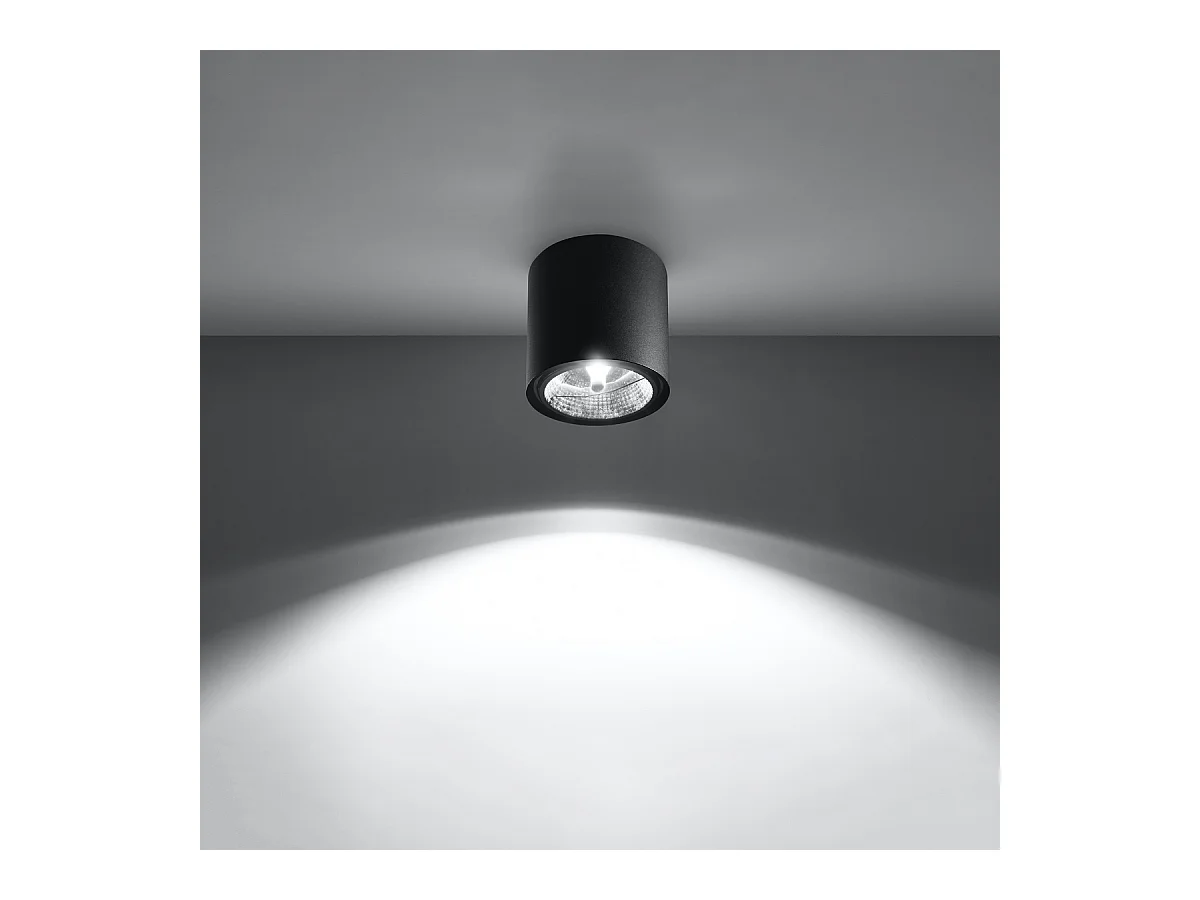 Lampade da soffitto Qioli moderno di alluminio - 1 sorgenti luminose 4000K - L.12 x A.11 cm - nero