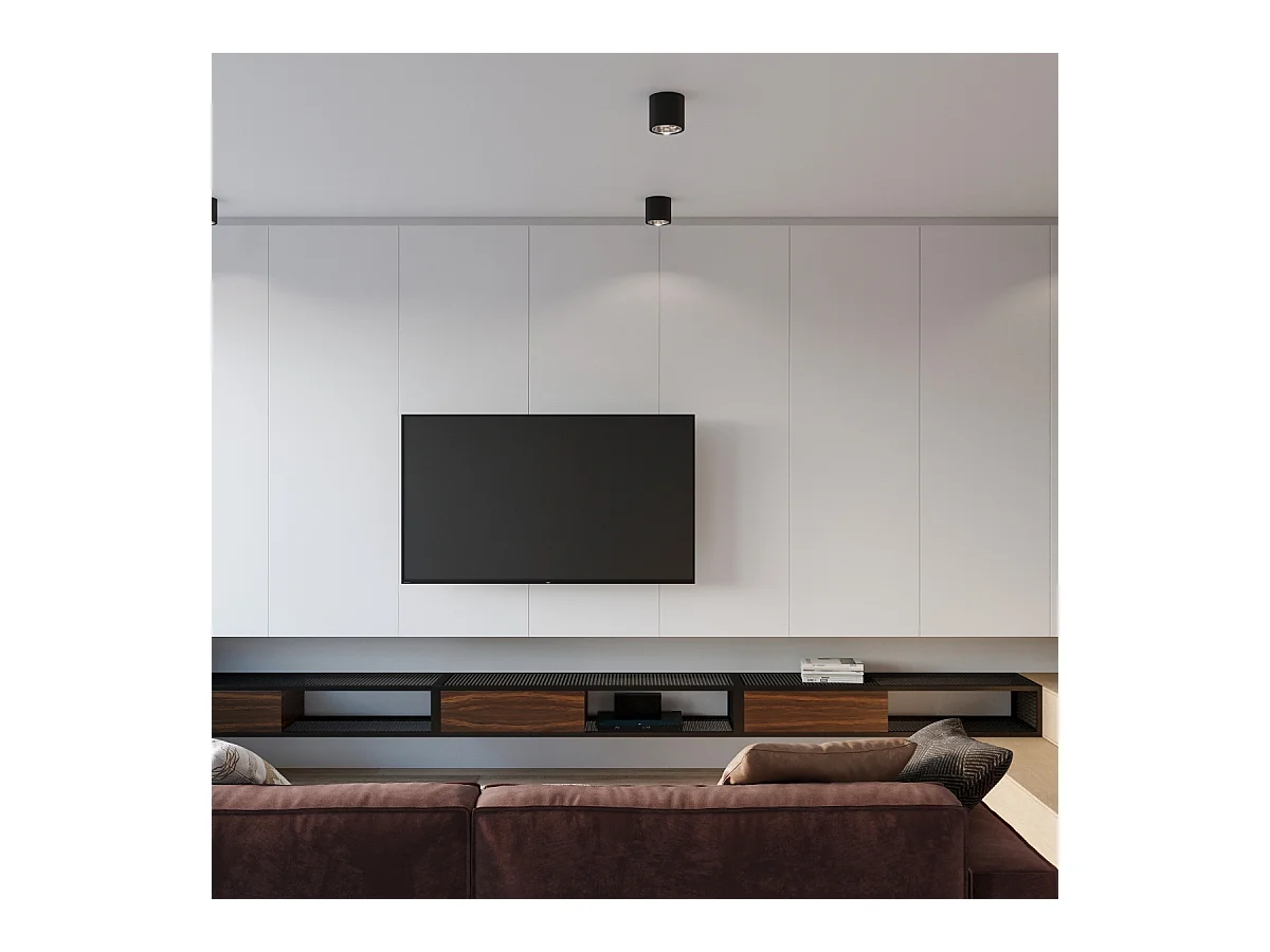 Lampade da soffitto Qioli moderno di alluminio - 1 sorgenti luminose 4000K - L.12 x A.11 cm - nero