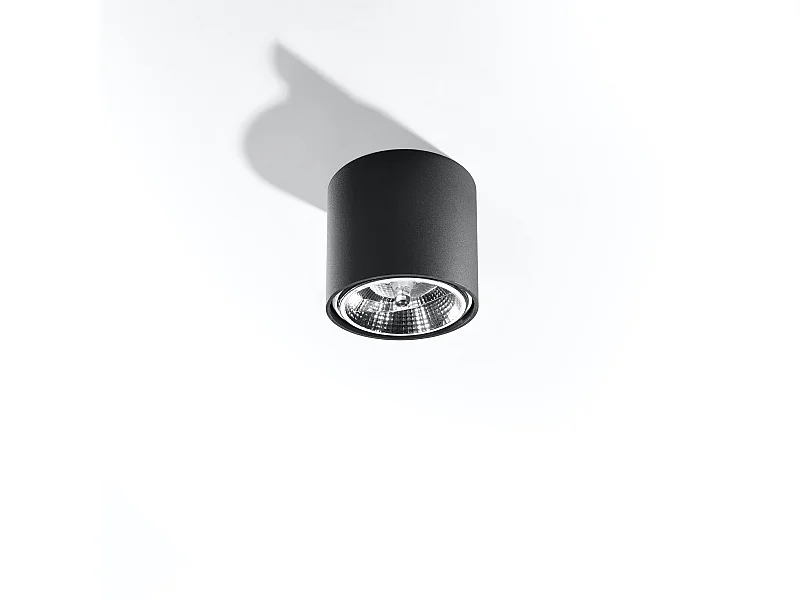 Plafonniers Qioli moderne en aluminium - 1 sources lumineuses 4000K - L.12 x H.11 cm - noir