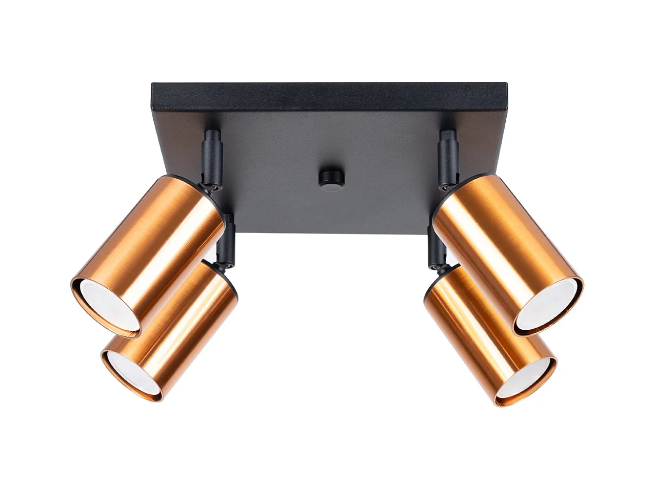 Plafondlampen Glois modern van  - 4 lichtbronnen 4000K - L.25 x H.19 cm - zwart/koper