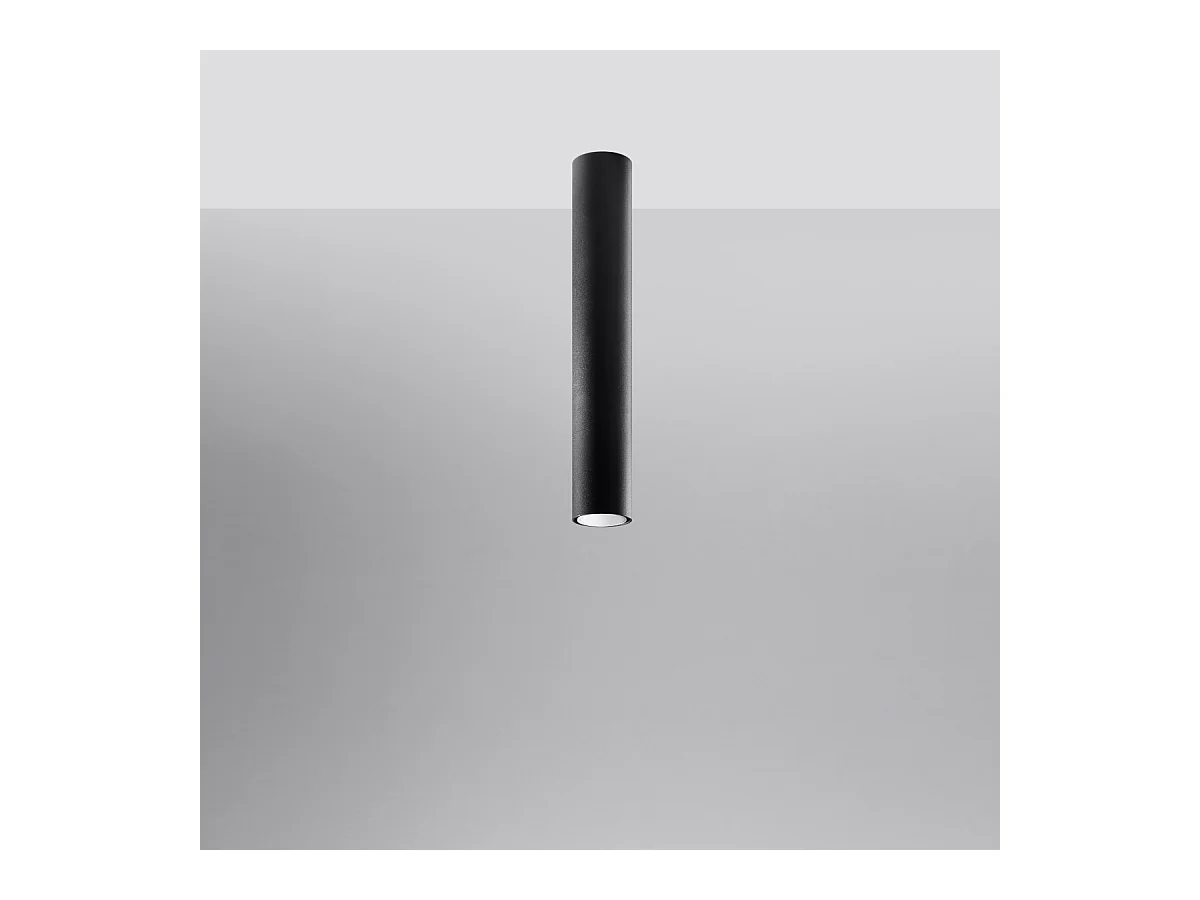 Plafony nowoczesny Toris, stal - 1 źródło światła 3000K - L.6 x H.40 cm - czarny