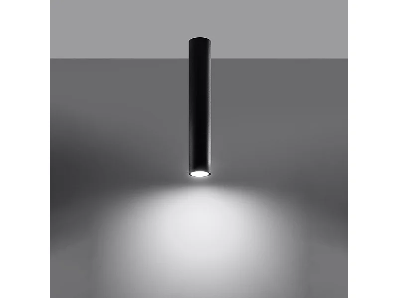 Plafonniers Toris moderne en acier - 1 sources lumineuses 3000K - L.6 x H.40 cm - noir