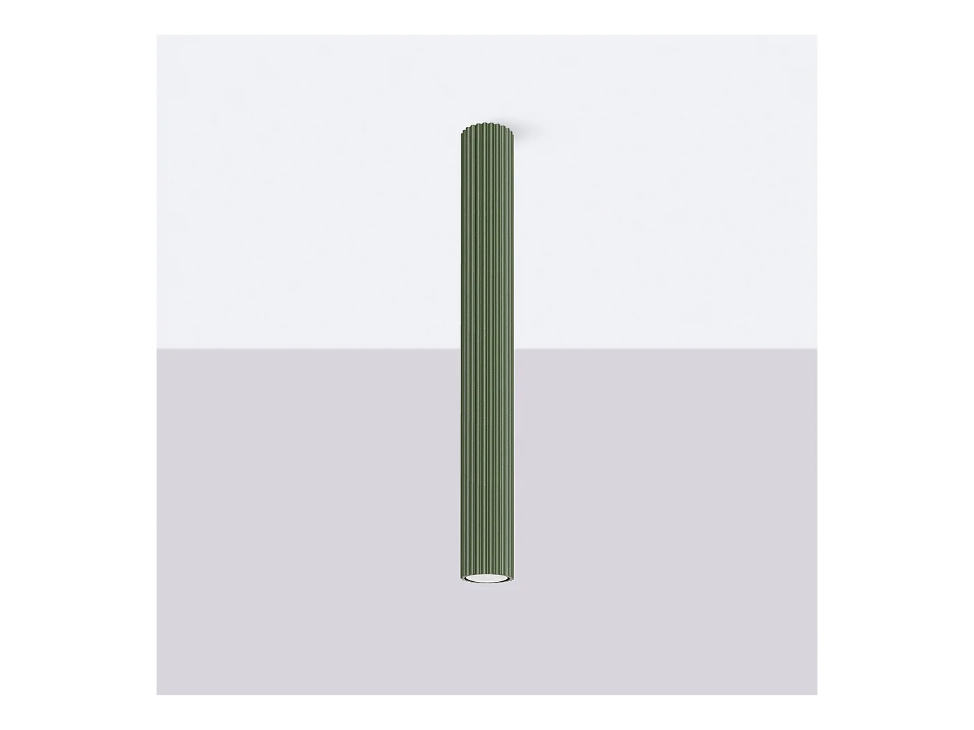 Plafonnier Gloow minimaliste en aluminium - 1 sources lumineuses 3000K - L.6,5 x H.60 cm - vert olive