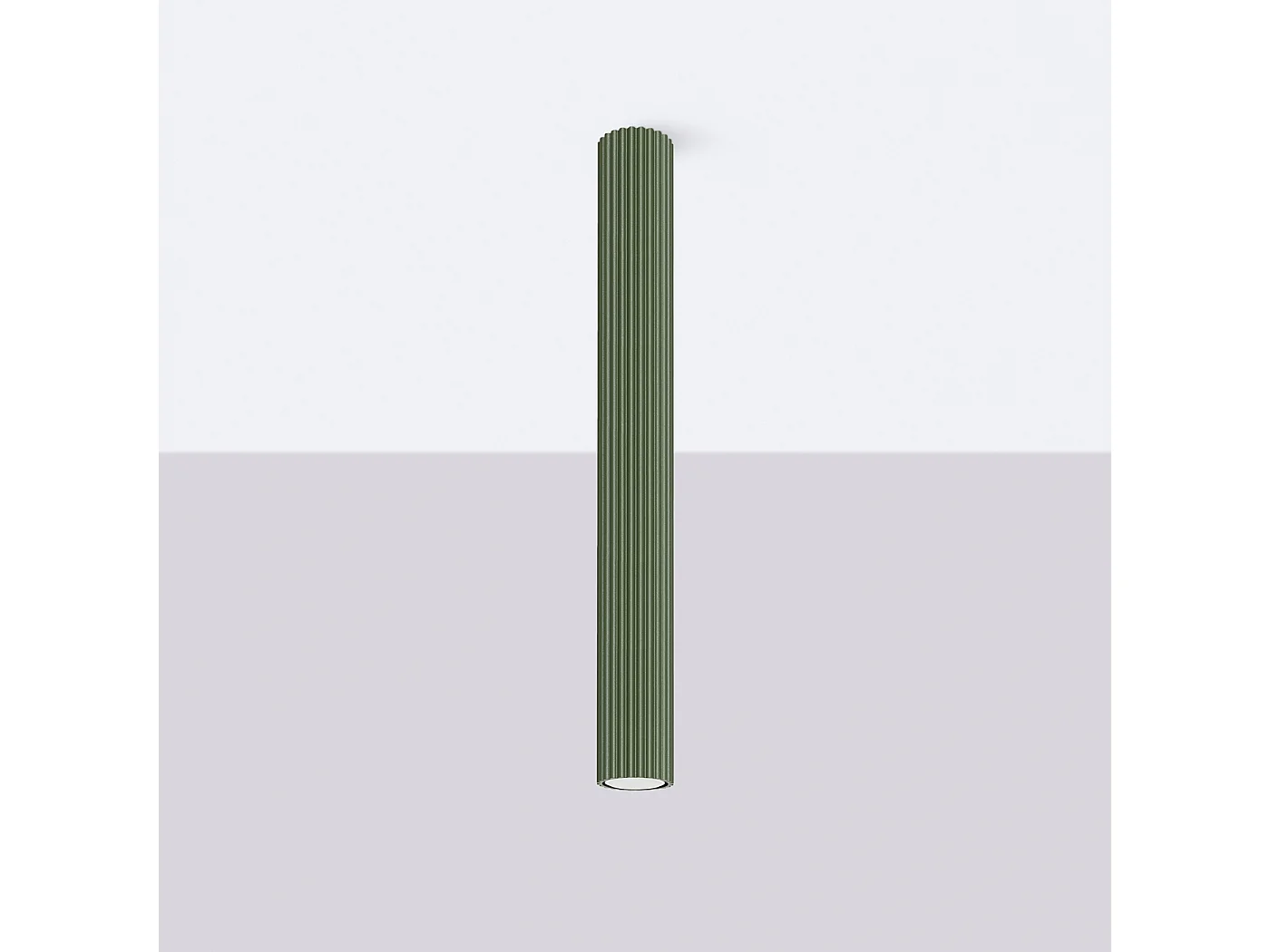 Plafonnier Gloow minimaliste en aluminium - 1 sources lumineuses 3000K - L.6,5 x H.60 cm - vert olive