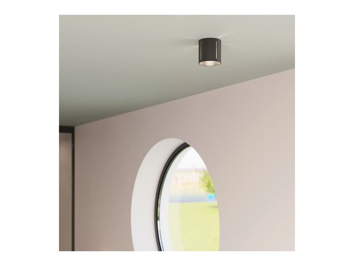 Plafondlampen Brich modern van  - 1 lichtbronnen 4000K - L.10 x H.10 cm - zwart