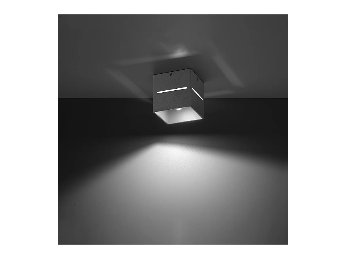 Lámparas de techo Zorbo moderno de aluminio - 1 fuentes luminosas 4000K - L.10 x A.10 cm - gris