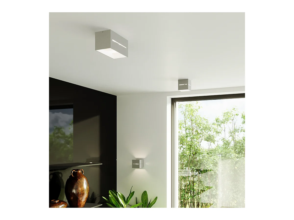 Lámparas de techo Zorbo moderno de aluminio - 1 fuentes luminosas 4000K - L.10 x A.10 cm - gris