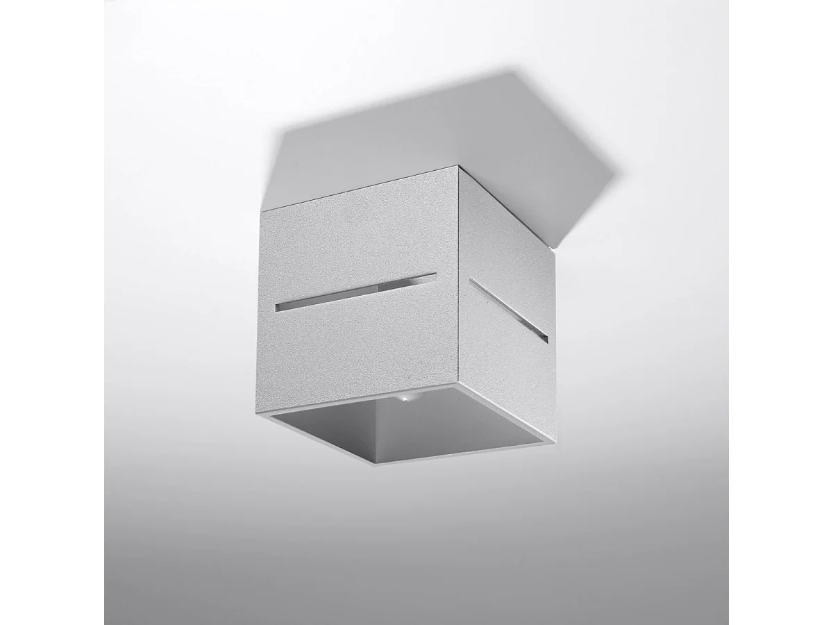 Plafonniers Zorbo moderne en aluminium - 1 sources lumineuses 4000K - L.10 x H.10 cm - gris