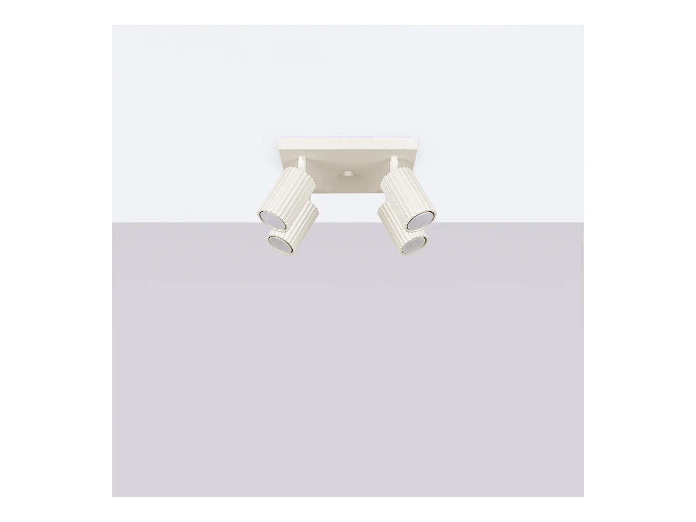 Plafondlamp Gloow minimalistisch van  - 4 lichtbronnen 3000K - L.25 x H.16,5 cm - beige