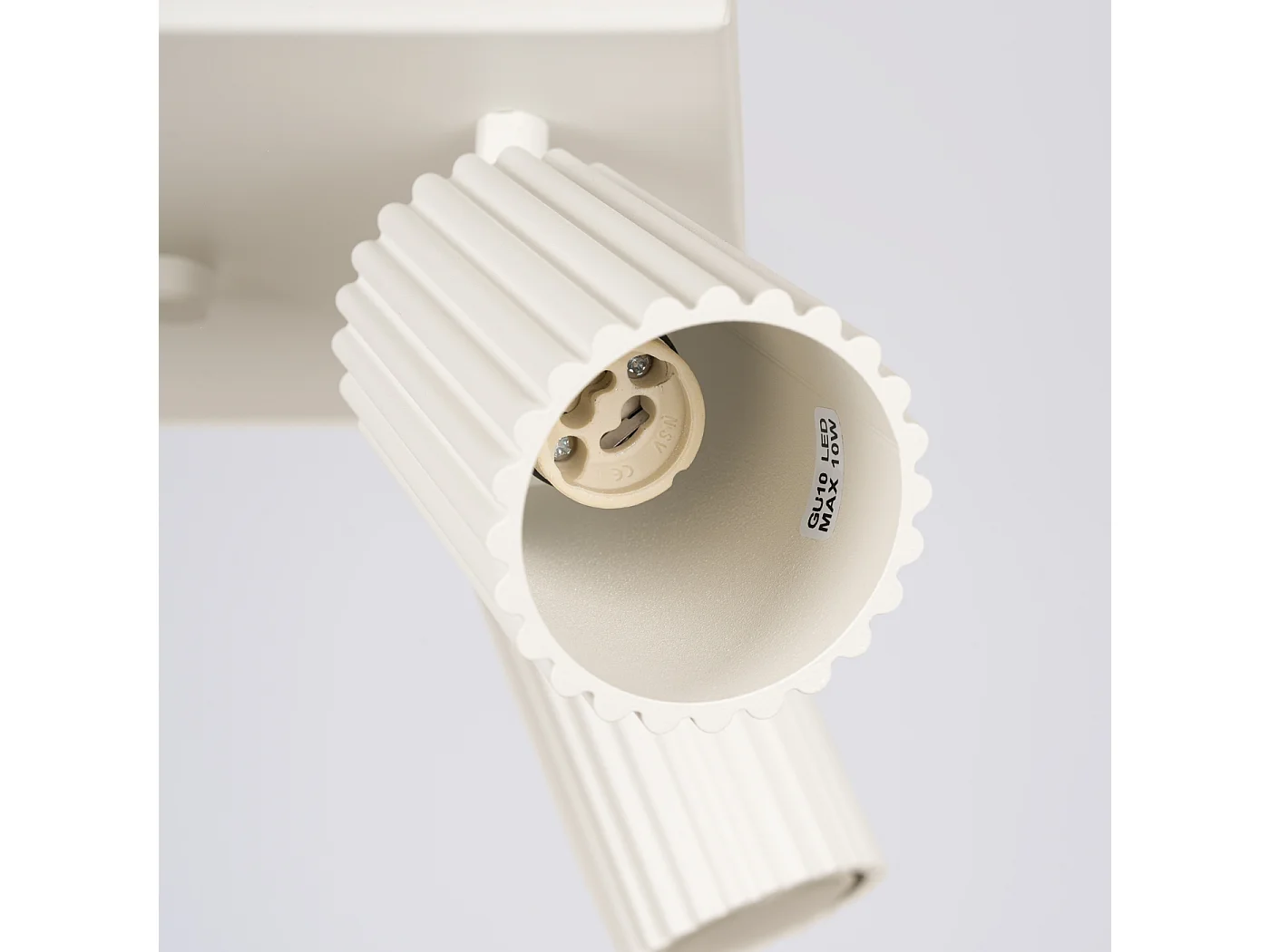 Plafonnier Gloow minimaliste en aluminium - 4 sources lumineuses 3000K - L.25 x H.16,5 cm - beige