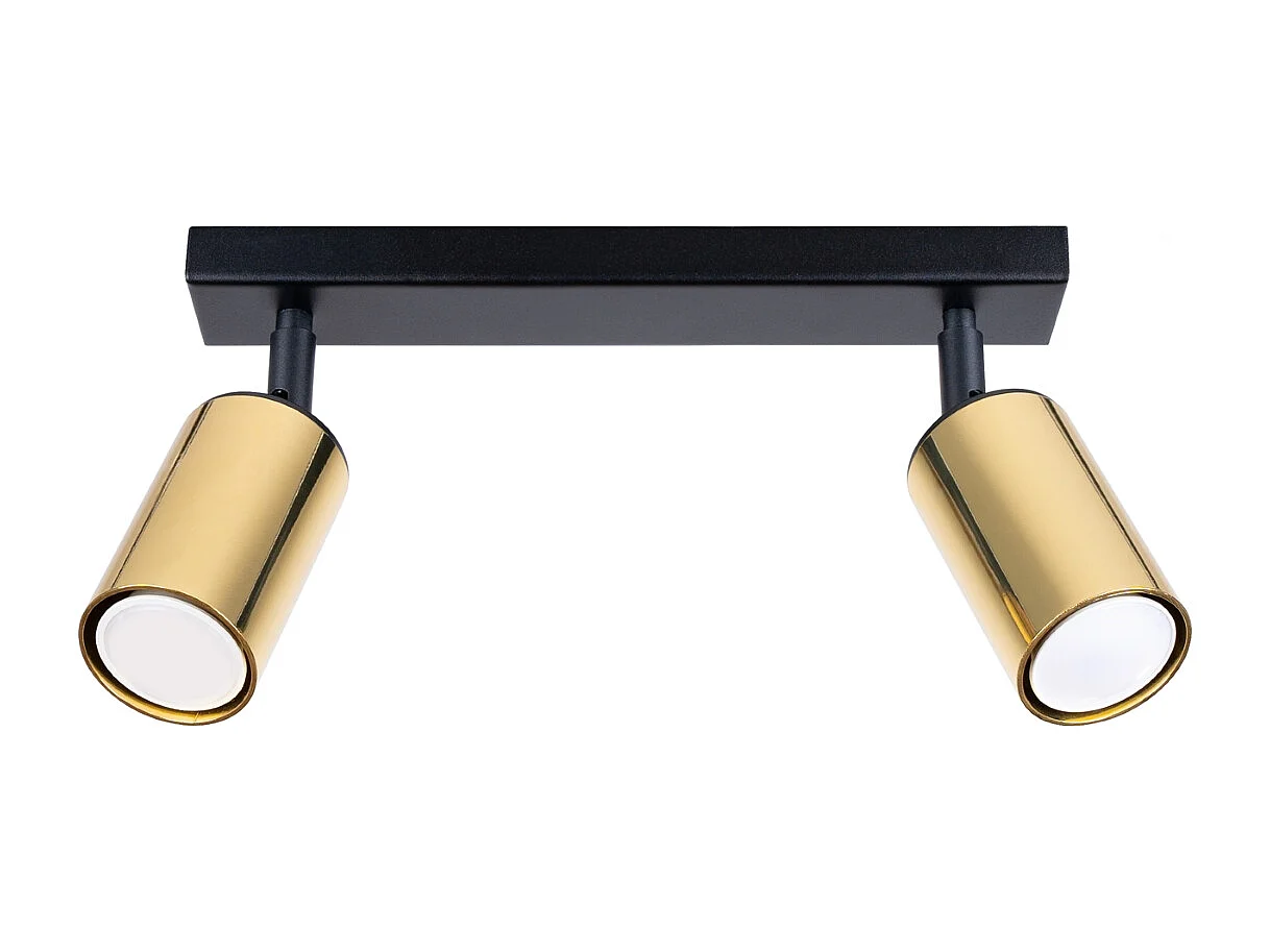 Plafondlampen Glois modern van  - 2 lichtbronnen 3000K - L.30 x H.18,5 cm - zwart goud