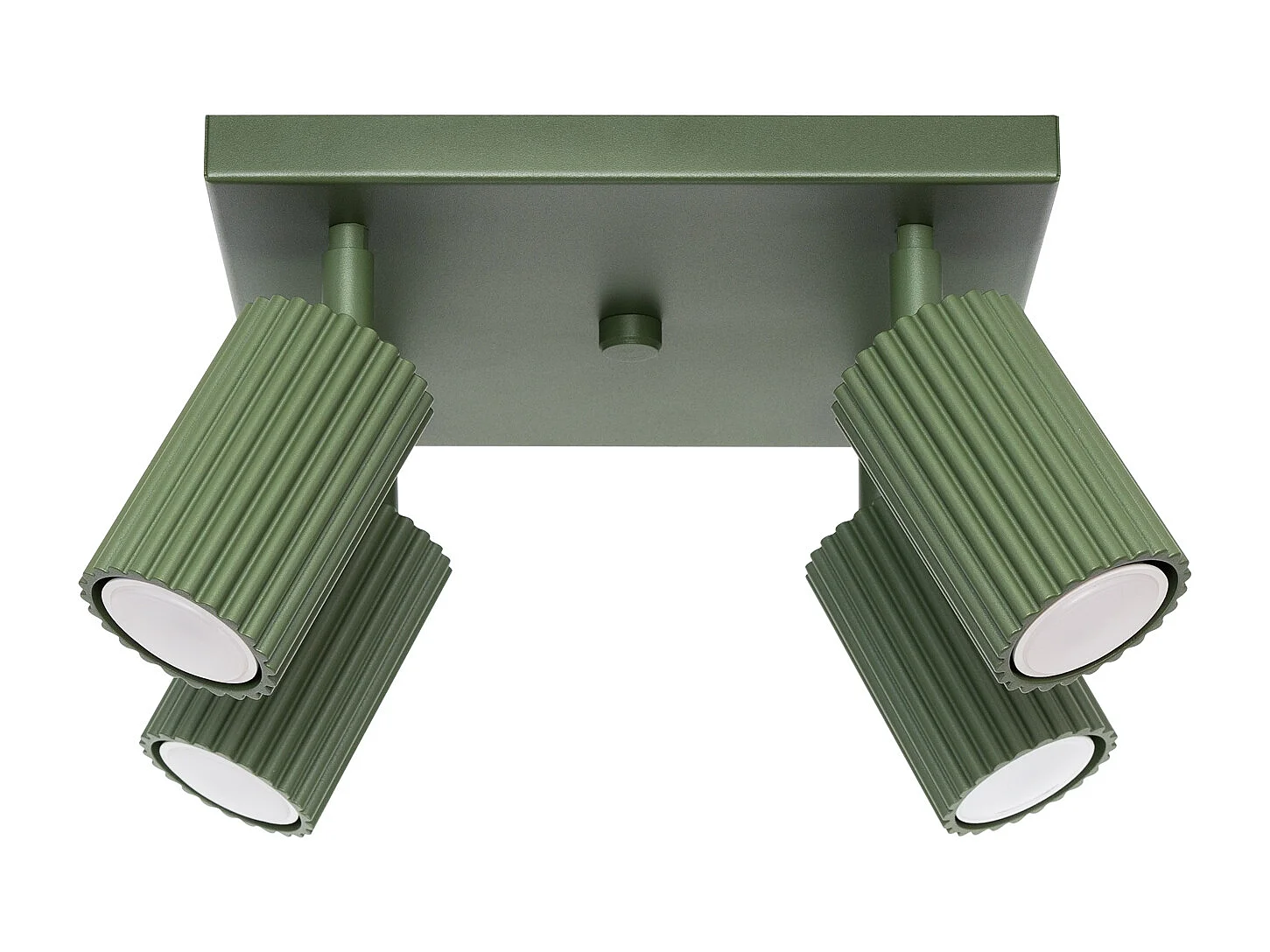Plafonnier Gloow minimaliste en aluminium - 4 sources lumineuses 3000K - L.25 x H.16,5 cm - vert olive