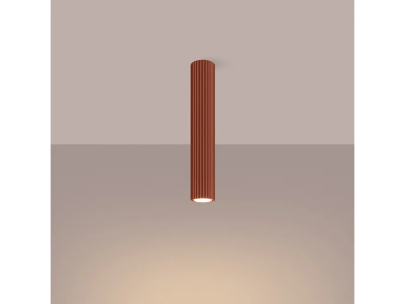 Plafonnier Gloow minimaliste en aluminium - 1 sources lumineuses 3000K - L.6,5 x H.40 cm - ocre rouge