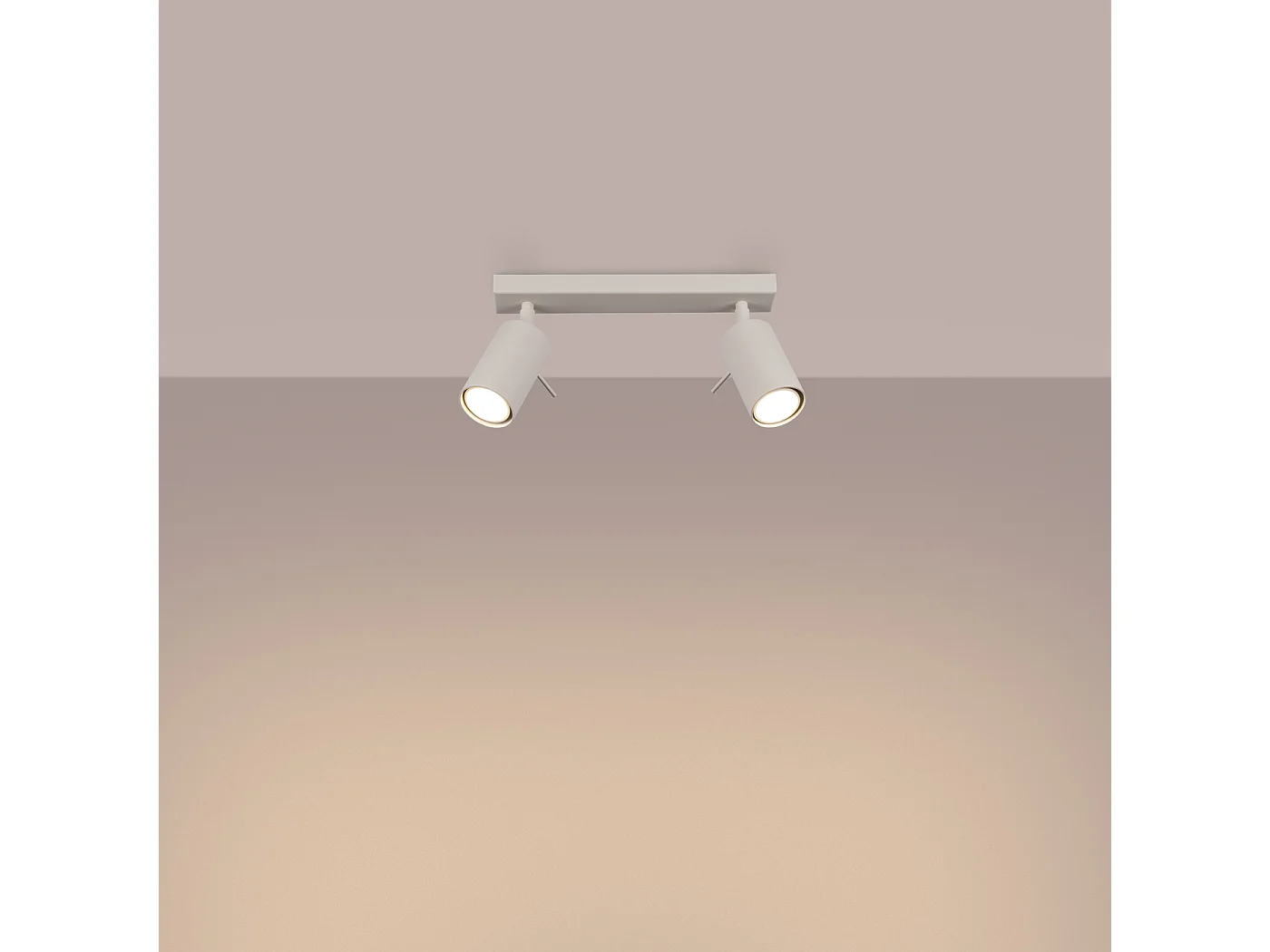 Plafonnier Briix moderne en acier - 2 sources lumineuses 3000K - L.30 x H.17 cm - beige