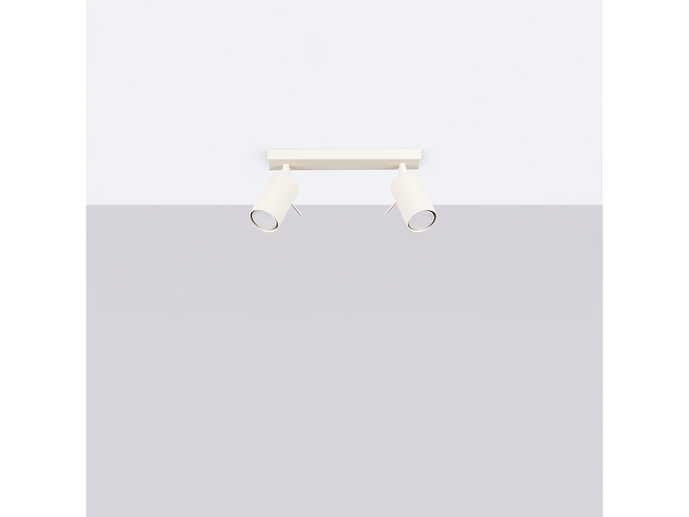 Plafonnier Briix moderne en acier - 2 sources lumineuses 3000K - L.30 x H.17 cm - beige