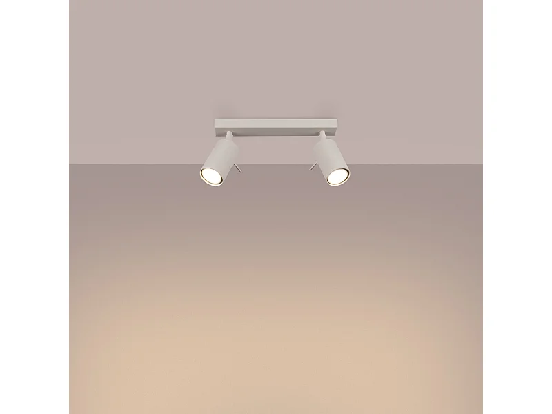 Plafonnier Briix moderne en acier - 2 sources lumineuses 3000K - L.30 x H.17 cm - beige