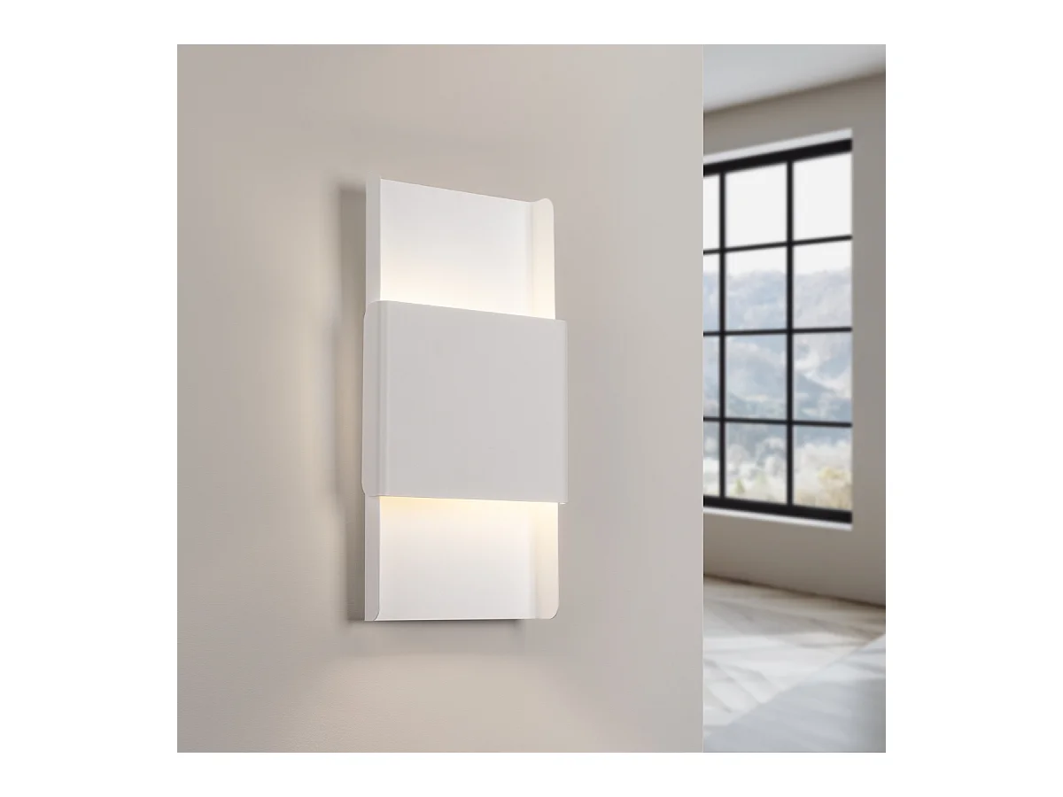 Kinkiety nowoczesny Zelfon, stal - 2 źródło światła 4000K - L.20 x H.40 cm - biały