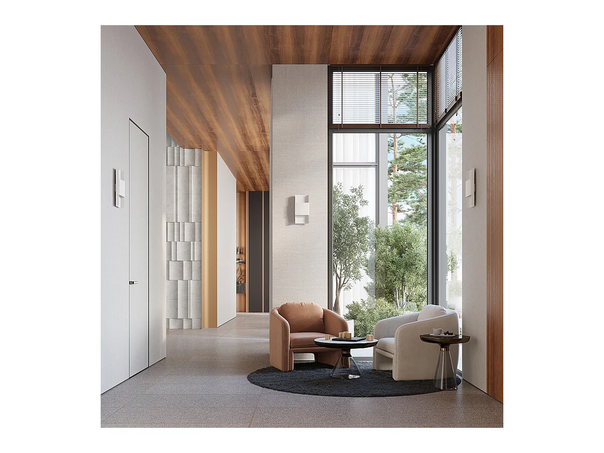 Kinkiety nowoczesny Zelfon, stal - 2 źródło światła 4000K - L.20 x H.40 cm - biały