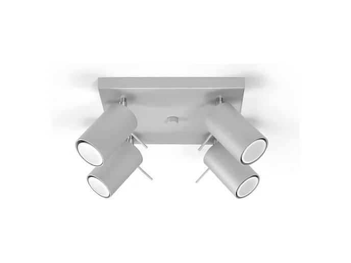 Plafonniers Briix moderne en acier - 4 sources lumineuses 4000K - L.25 x H.16 cm - gris