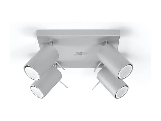 Luminárias de teto Briix moderno, aço - 4 fontes de luz 4000K - L.25 x H.16 cm - cinza