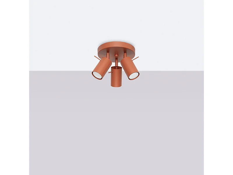 Lampa sufitowa nowoczesny Briix, stal - 3 źródło światła 4000K - L.19.5 x H.18.5 cm - ochra czerwona