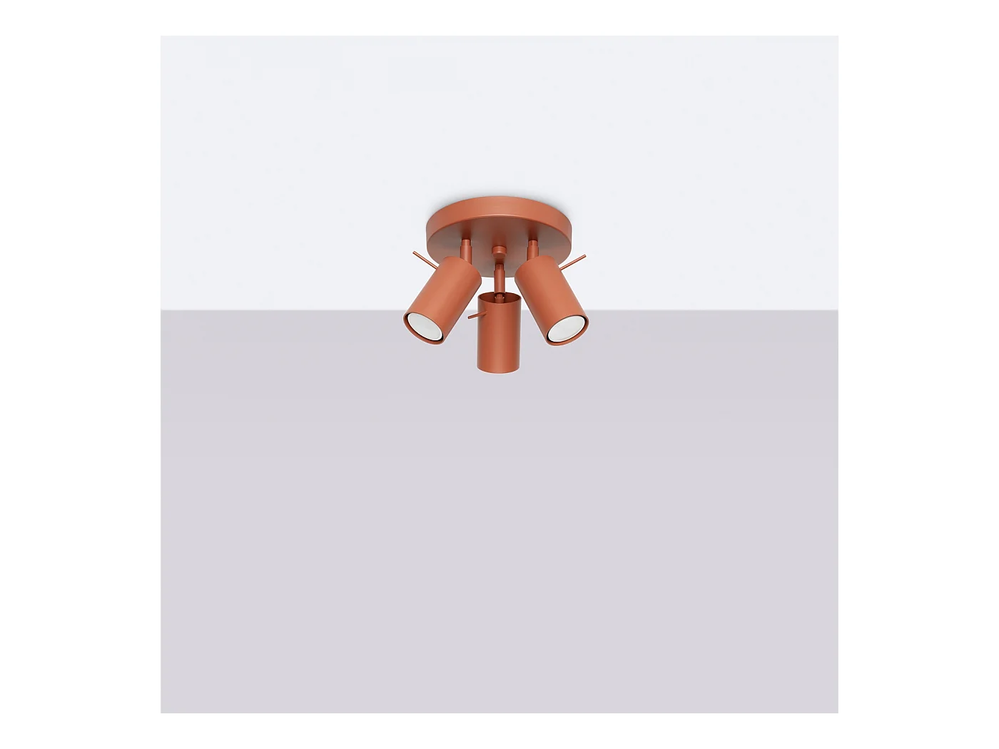 Lampa sufitowa nowoczesny Briix, stal - 3 źródło światła 4000K - L.19.5 x H.18.5 cm - ochra czerwona