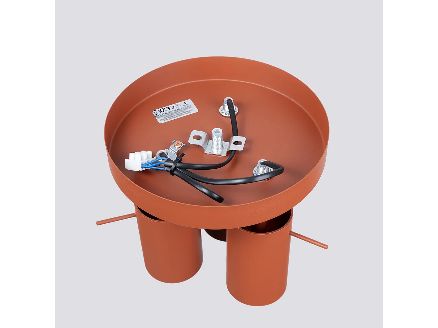 Plafonnier Briix moderne en acier - 3 sources lumineuses 4000K - L.19,5 x H.18,5 cm - ocre rouge