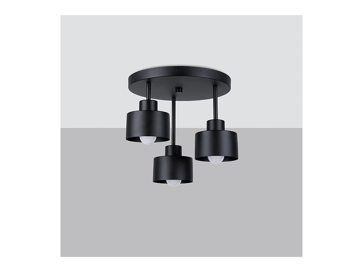 Plafondlampen Zavros modern van  - 3 lichtbronnen 3000K - L.32 x H.29 cm - zwart