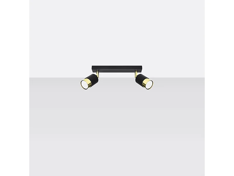 Plafondlampen Alvor modern van  - 2 lichtbronnen 4000K - L.30 x H.18 cm - zwart goud