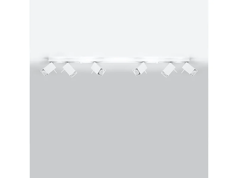 Plafony nowoczesny Briow, stal - 6 źródło światła 4000K - L.118 x H.16 cm - biały