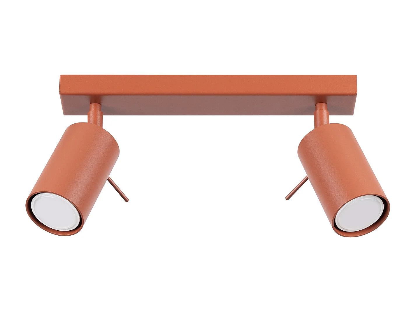 Plafonnier Briix moderne en acier - 2 sources lumineuses 3000K - L.30 x H.17 cm - ocre rouge