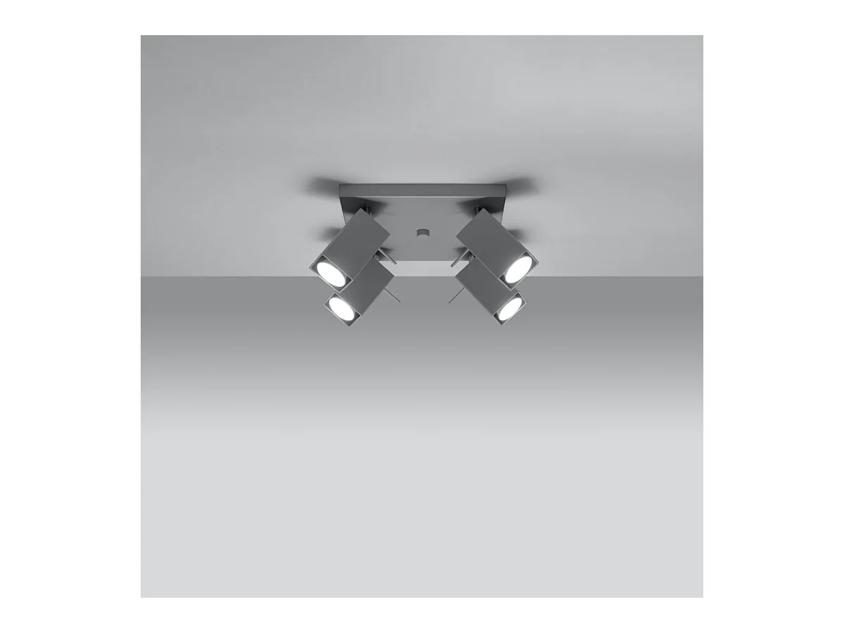 Plafonniers Briow moderne en acier - 4 sources lumineuses 4000K - L.25 x H.16 cm - gris