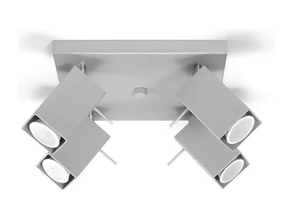 Lampade da soffitto Briow moderno di acciaio - 4 sorgenti luminose 4000K - L.25 x A.16 cm - grigio