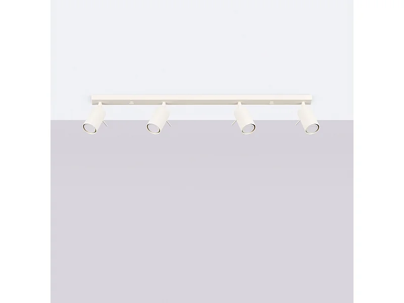 Plafonnier Briix moderne en acier - 4 sources lumineuses 4000K - L.81 x H.17 cm - beige