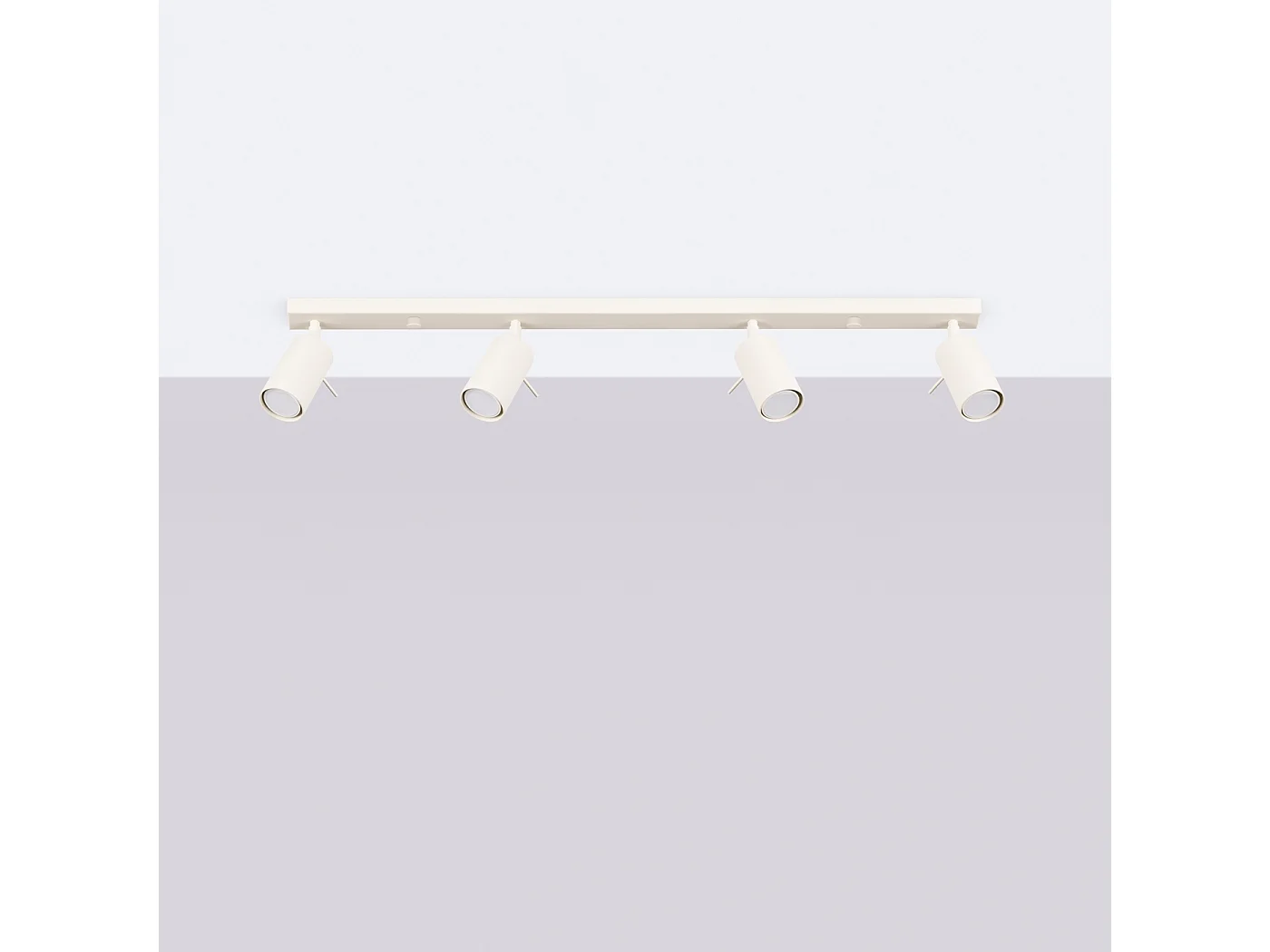 Plafonnier Briix moderne en acier - 4 sources lumineuses 4000K - L.81 x H.17 cm - beige