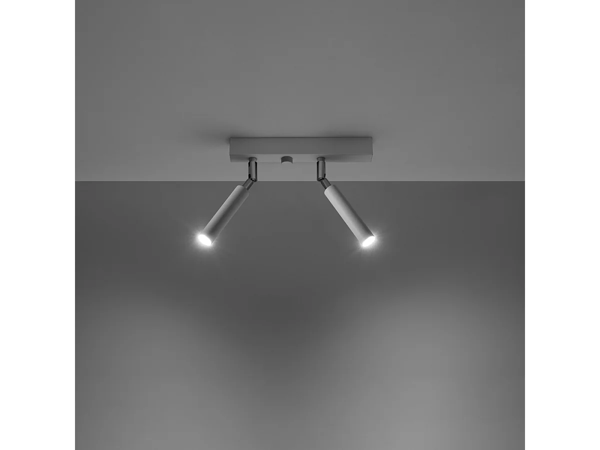 Plafonniers Astix moderne en aluminium - 2 sources lumineuses 3000K - L.25 x H.20 cm - blanc