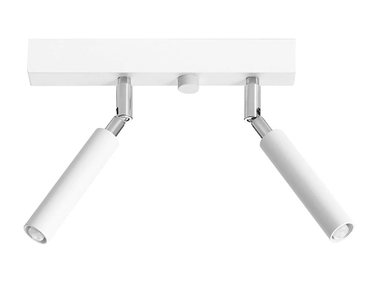 Plafonniers Astix moderne en aluminium - 2 sources lumineuses 3000K - L.25 x H.20 cm - blanc