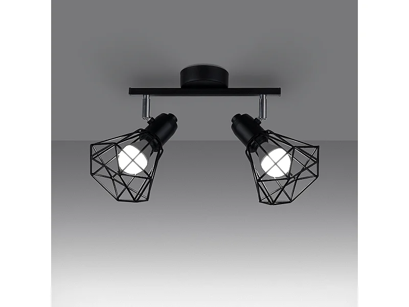 Plafondlampen Lunova modern van  - 2 lichtbronnen 3000K - L.31 x H.19 cm - zwart