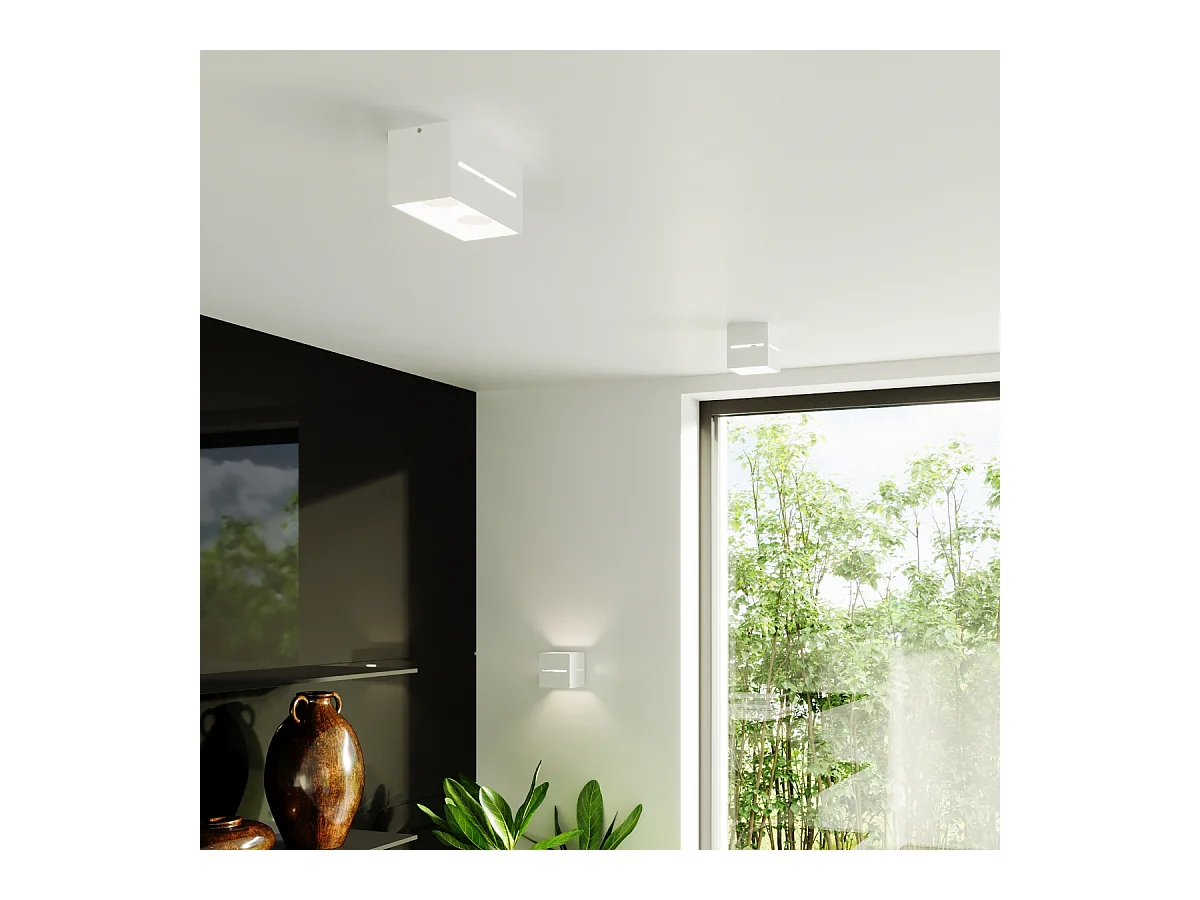 Plafondlampen Zorbo maxi modern van  - 2 lichtbronnen 4000K - L.20 x H.10 cm - wit